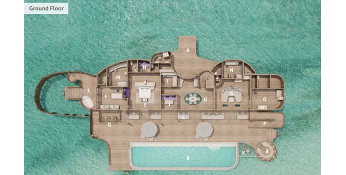 Grundriss, 2 Bedroom Water Reserve, Soneva Jani