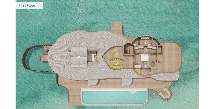 Grundriss, 2 Bedroom Water Reserve, Soneva Jani