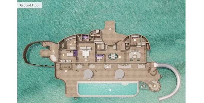 Grundriss , 2 Bedroom Water Reserve with Slide, Soneva Jani