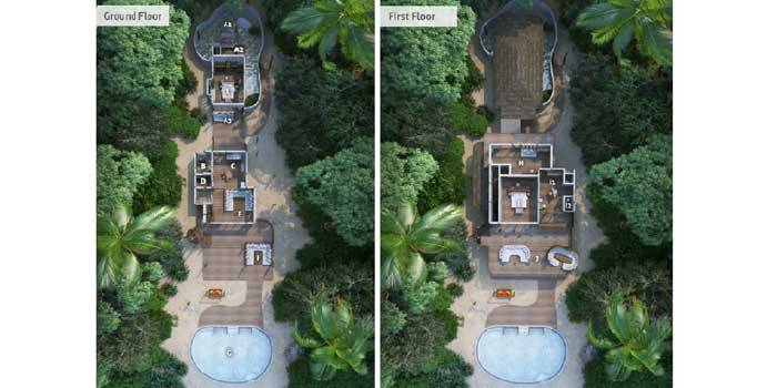 Grundriss, 2 Bedroom Crusoe Residence, Soneva Jani