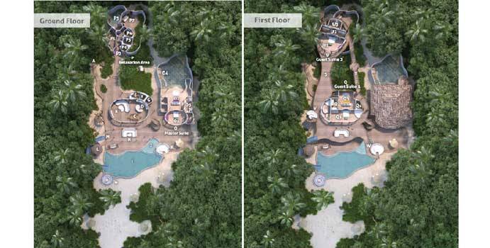 Grundriss, 3 Bedroom Island Reserve, Soneva Jani