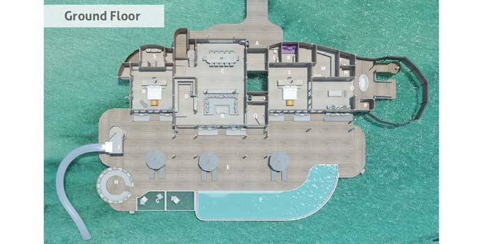 Grundriss, 4 Bedroom Water Retreat with Slide, Soneva Jani