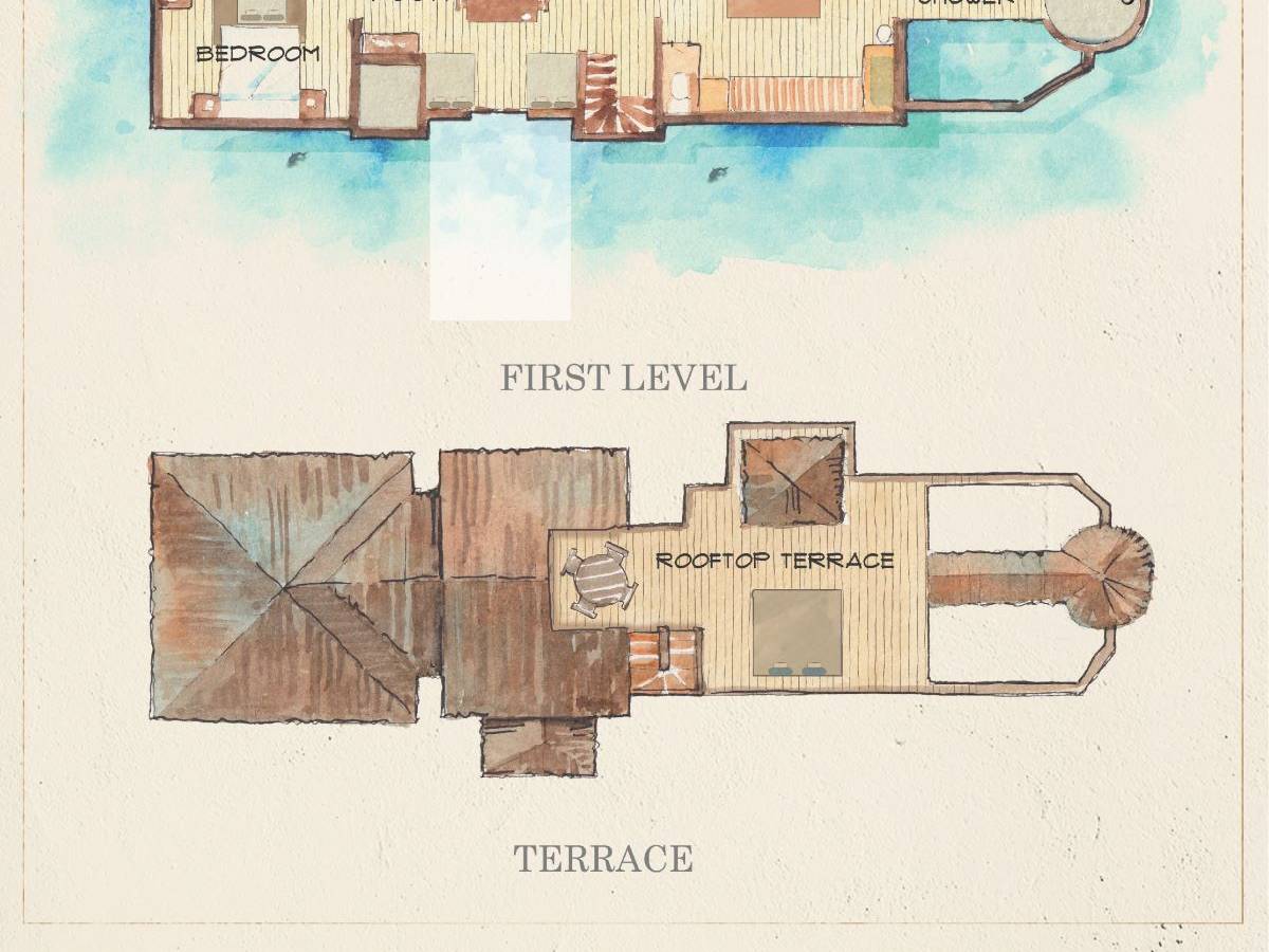 Gili Lankanfushi, Villa Suite mit Pool, Grundriss