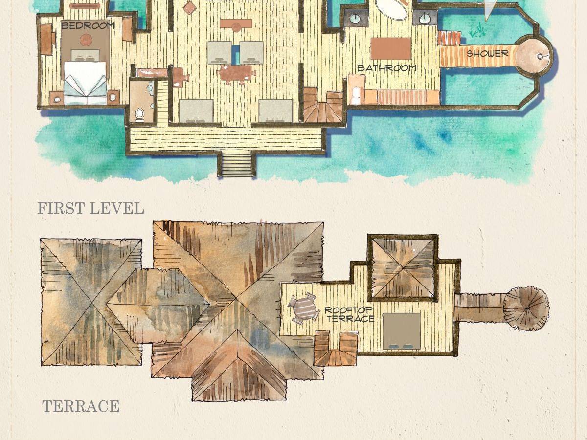 Gili Lankanfushi, Residence mit Pool, Grundriss