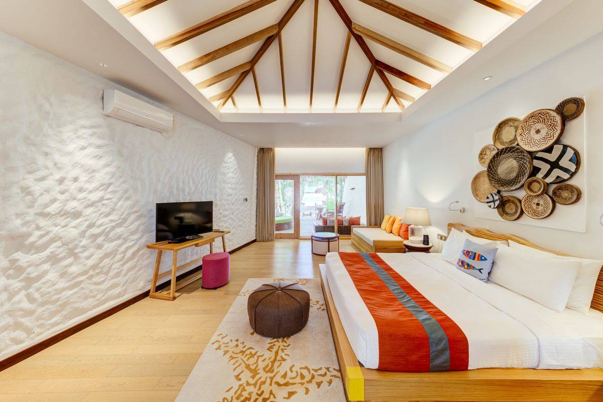 Cinnamon Dhonveli Maledives, Malediven, Junior Beach Suite, Schlafzimmer