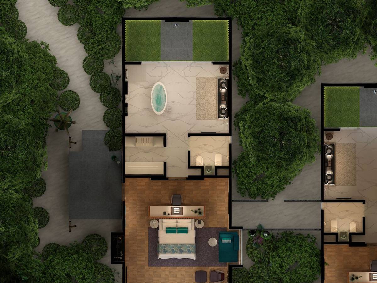 Emerald Maldives Resort & Spa, Malediven,  Marina Beach Villa with Pool, Grundriss