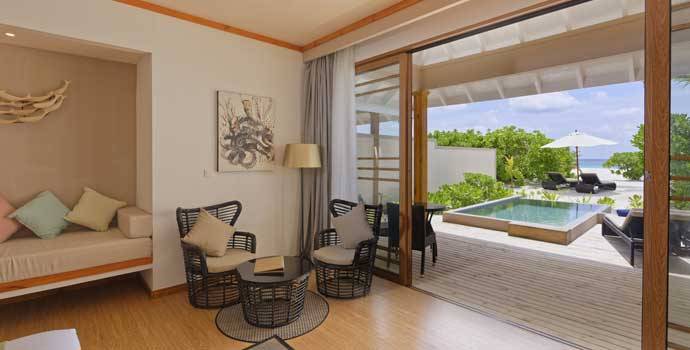 Wohnecke, Beach Pool Villa, Brennia Kottefaru