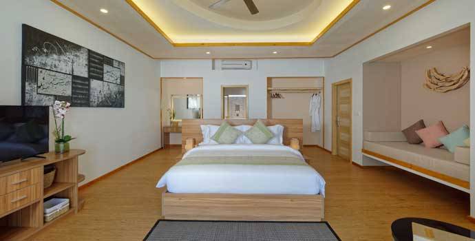 Schlafzimmer, Deluxe Water Pool Villa, Brennia Kottefaru