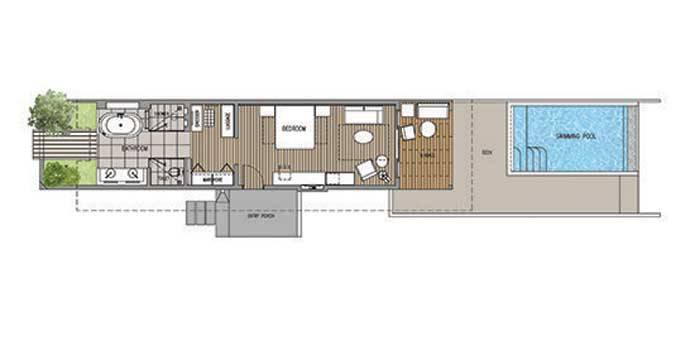 Grundriss, Beach Suite mit Pool, Lily Beach Resort & SPA