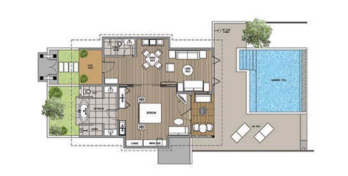 Grundriss, Beach Residence mit Pool, Lily Beach Resort & SPA