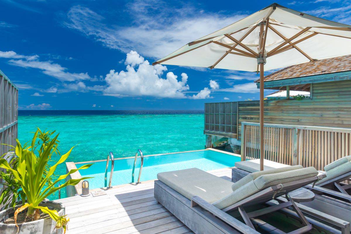 Kagi Maldives SPA Island, Malediven, Lagoon Pool Villa, Terrasse