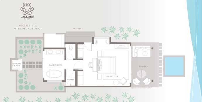 Grundriss, Beach Villa with Plunge Pool, Vakkaru Maldives