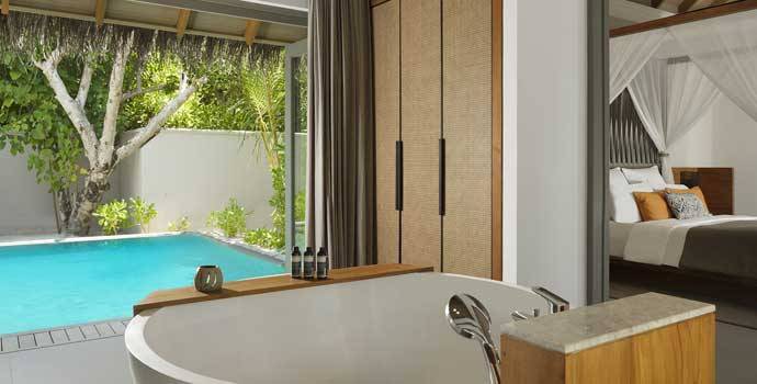 Badezimmer, One Bedroom Beach Pool Residence, Vakkaru Maldives