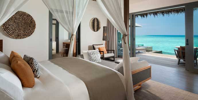 Schlafen, One Bedroom Over Water Pool Residence, Vakkaru Maldives
