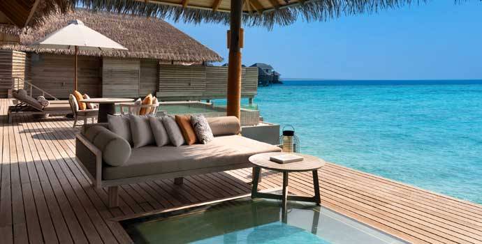 Terrasse, One Bedroom Over Water Pool Residence, Vakkaru Maldives