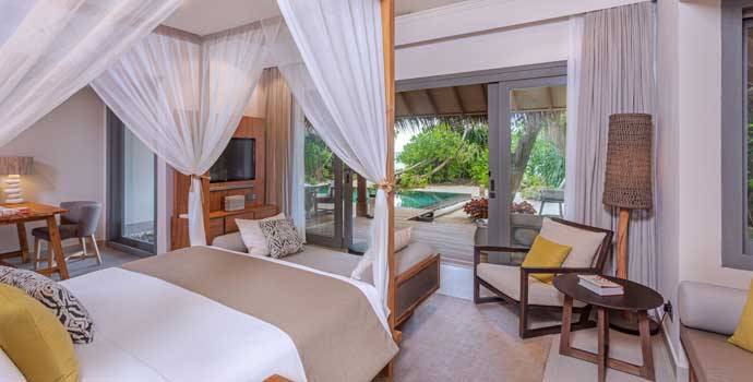 Schlafzimmer, Two Bedroom Beach Pool Residence, Vakkaru Maldives