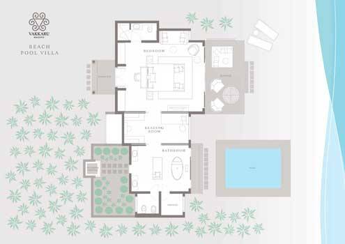 Grundriss, Beach Pool Villa, Vakkaru Maldives