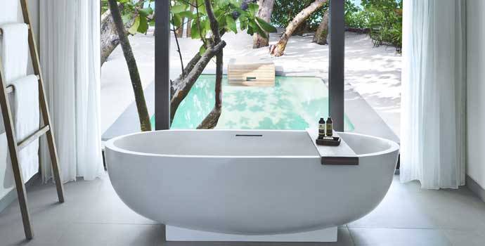 Badewanne, Beach Pool Villa, Vakkaru Maldives