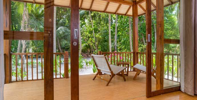 Terrasse, Deluxe Garden Villa, Fiyavalhu Maldives