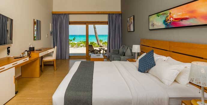 Aussicht, Beach Villa, Fiyavalhu Maldives