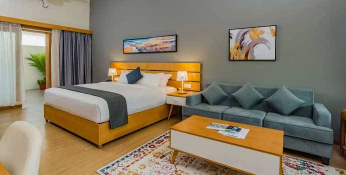 Wohnen, Beach Villa, Fiyavalhu Maldives