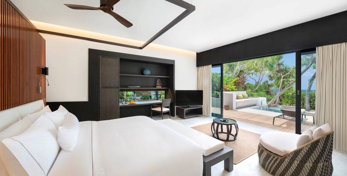 The Westin Maldives Miriandhoo Resort, Malediven, Beach Villa Pool, Schlafzimmer