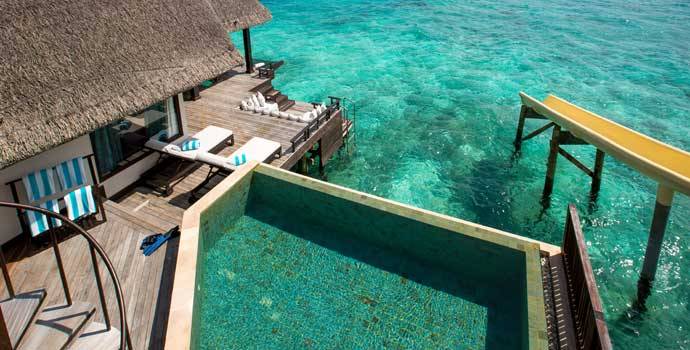 Aerial, Ocean Pool Suite with Slide, OZEN Reserve Bolifushi