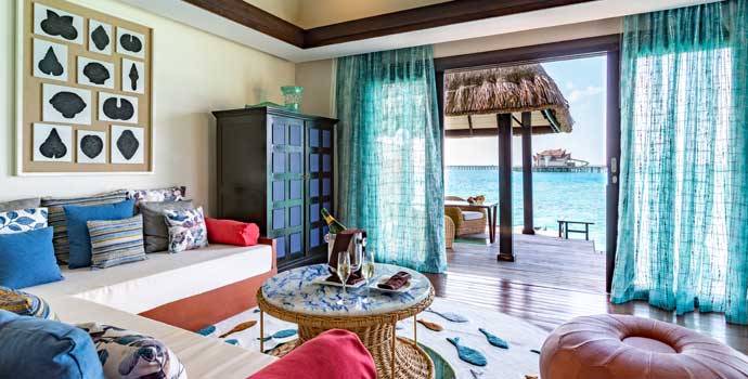 Wohnzimmer, Ocean Pool Suite with Slide, OZEN Reserve Bolifushi