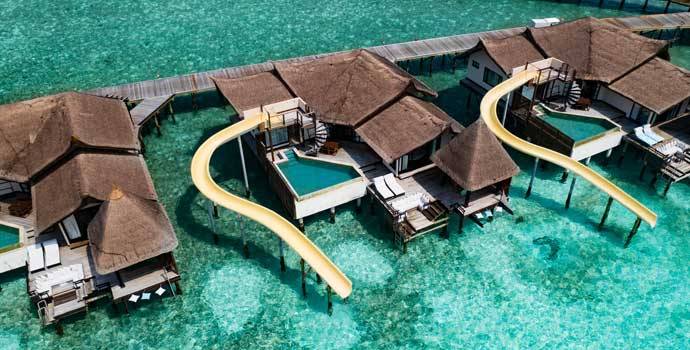 Aerial, Ocean Pool Suite with Slide, OZEN Reserve Bolifushi