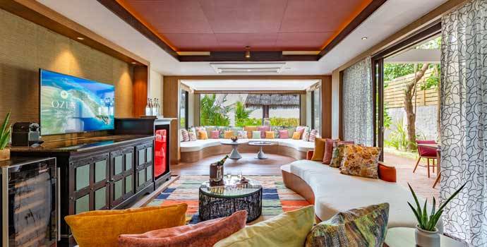 Wohnzimmer, Sunset Earth Pool Reserve, OZEN Reserve Bolifushi