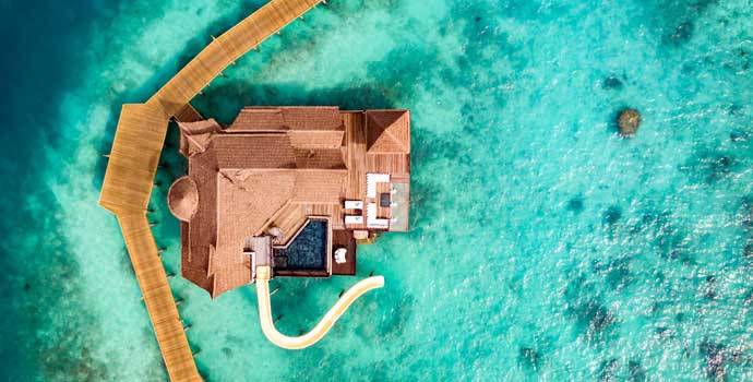Aerial, Private Ocean Reserve with Slide, OZEN Reserve Bolifushi