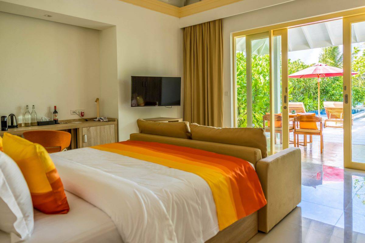 Siyam World Maldives, Malediven, Pool Beach Villa, Schlafzimmer