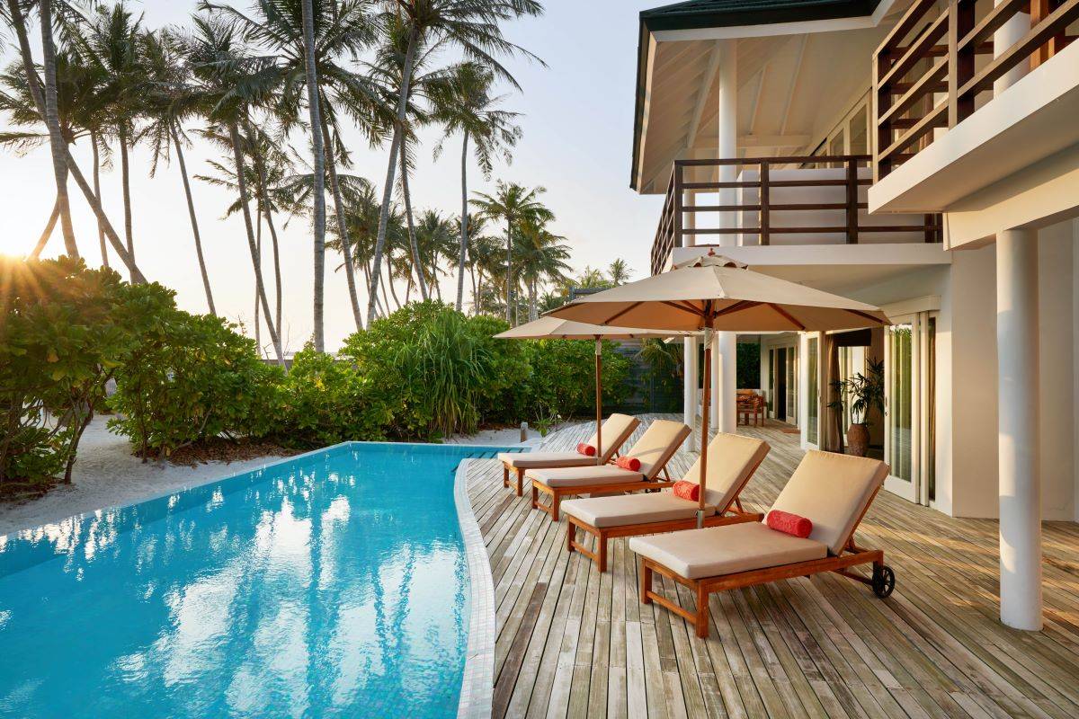 Siyam Wolrd Maldives, Malediven, 4 Bedroom Beach Residence with Pool, Terrasse mit Pool