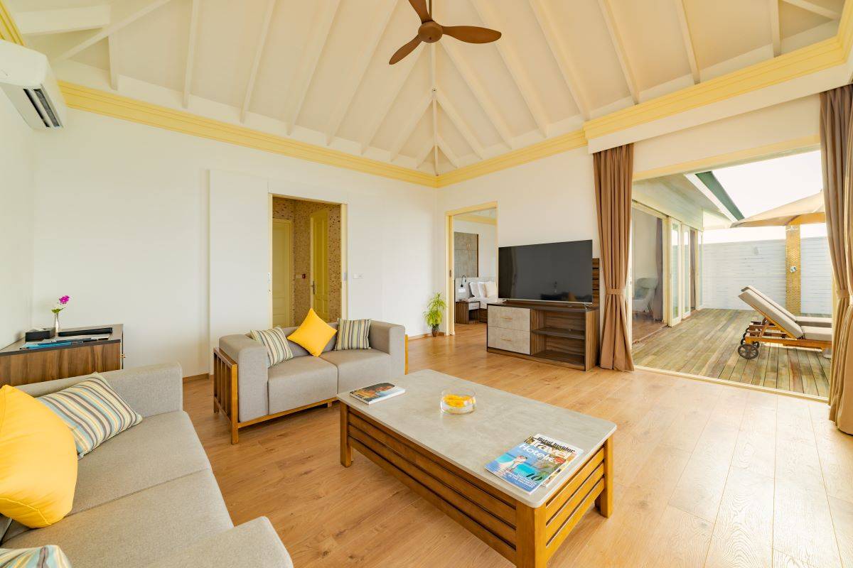 Siyam Wold Maldives, Malediven, Water Pavilion with Pool and Slide, Wohnbereich