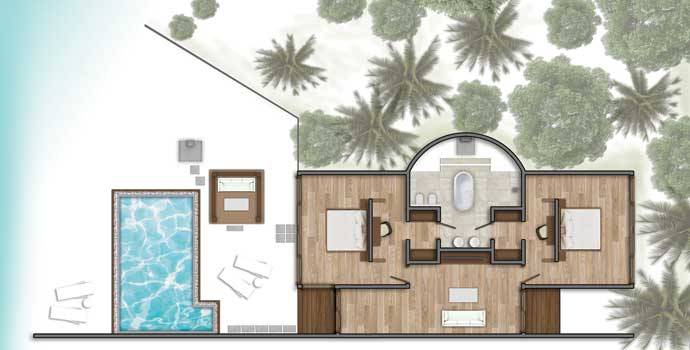 Two Bedroom Beach Suite with Pool, Kihaa Maldives