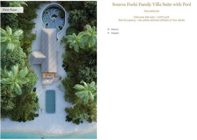 Grundriss Obergeschoss, Soneva Fushi Family Villa Suite with Pool, One Bedroom Villa Suite with Pool, Soneva Fushi Resort