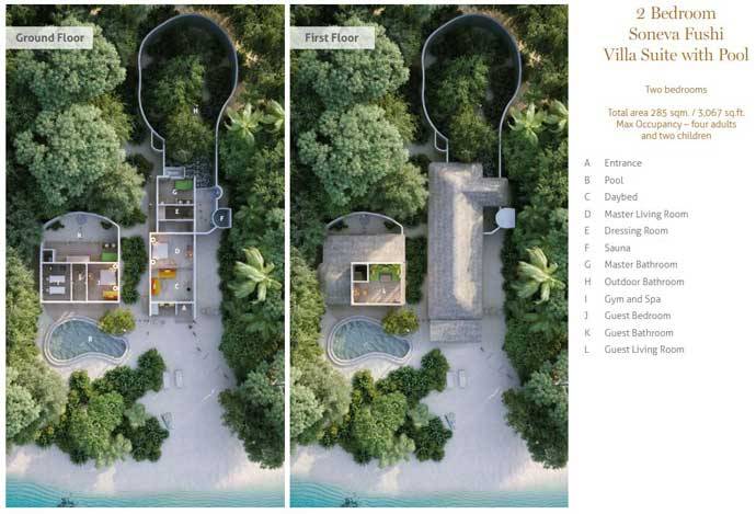 Grundriss, 2 Bedroom Soneva Fushi Villa Suite with Pool, Two Bedroom Villa with Pool, Soneva Fushi Resort
