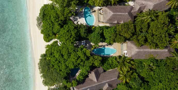 Aerial, 2 Bedroom Crusoe Residence with Pool, Two Bedroom Villa Suite with Pool, Soneva Fushi Resort
