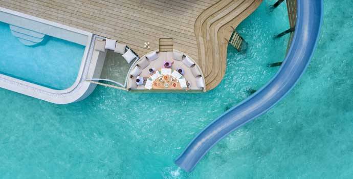 Terrasse, 2 Bedroom Water Retreat with Slide, Two Bedroom Water Retreat, Soneva Fushi Resort