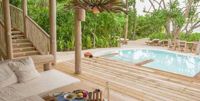 Terrasse, 3 Bedroom Soneva Fushi Villa Suite with Pool, Three Bedroom Villa Suite with Pool, Soneva Fushi Resort