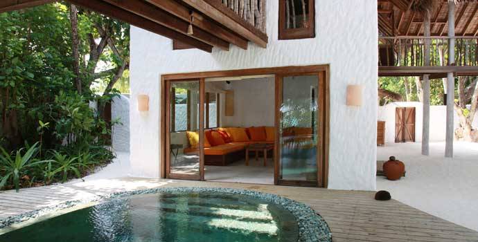 Wohnzimmer, Sunrise Retreat, Three Bedroom Villa Suite with Pool, Soneva Fushi Resort