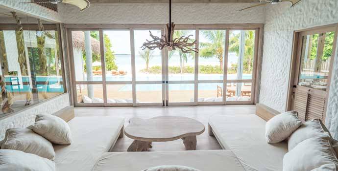 Ausblick Wohnbereich, Villa One, Three Bedroom Residence with Pool, Soneva Fushi Resort