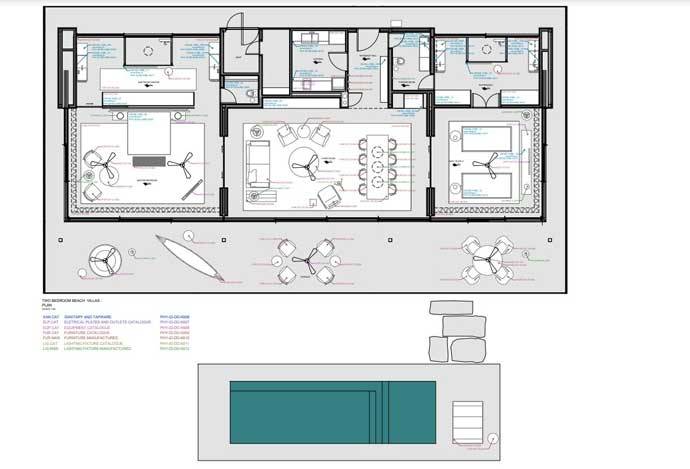 Grundriss, 2 Bedroom Sunset Beach Pool Villa, Patina Maldives, Fari Islands