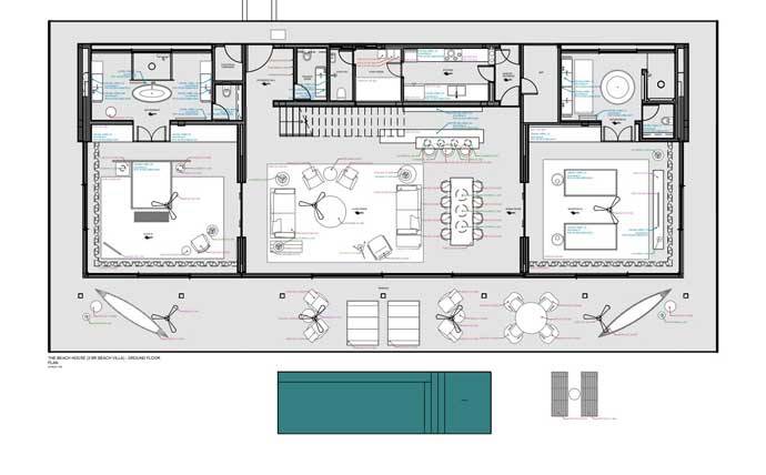 Grundriss Groundfloor, Beach House with Private Pool and Sunset, Patina Maldives, Fari Islands
