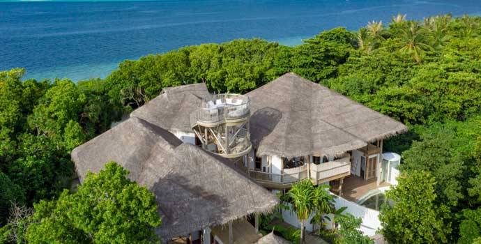 Aerial, Villa 37, Five Bedroom Residence with Pool, Soneva Fushi Resort