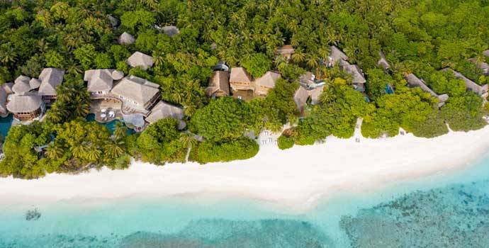 Aerial, Sunset Reserve, Six Bedroom Sunset with Pool, Soneva Fushi Resort