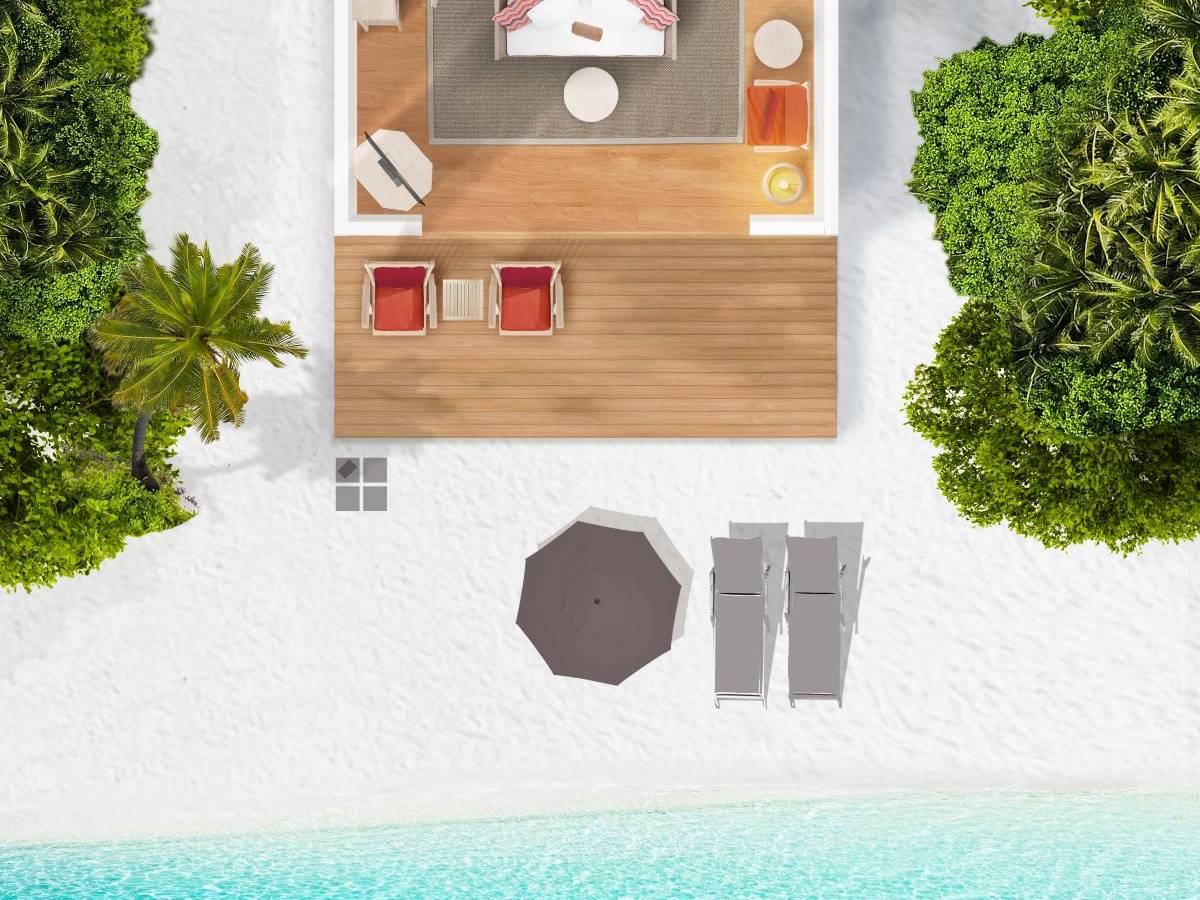 Cora Cora Maldives, Beach Villa, Grundriss