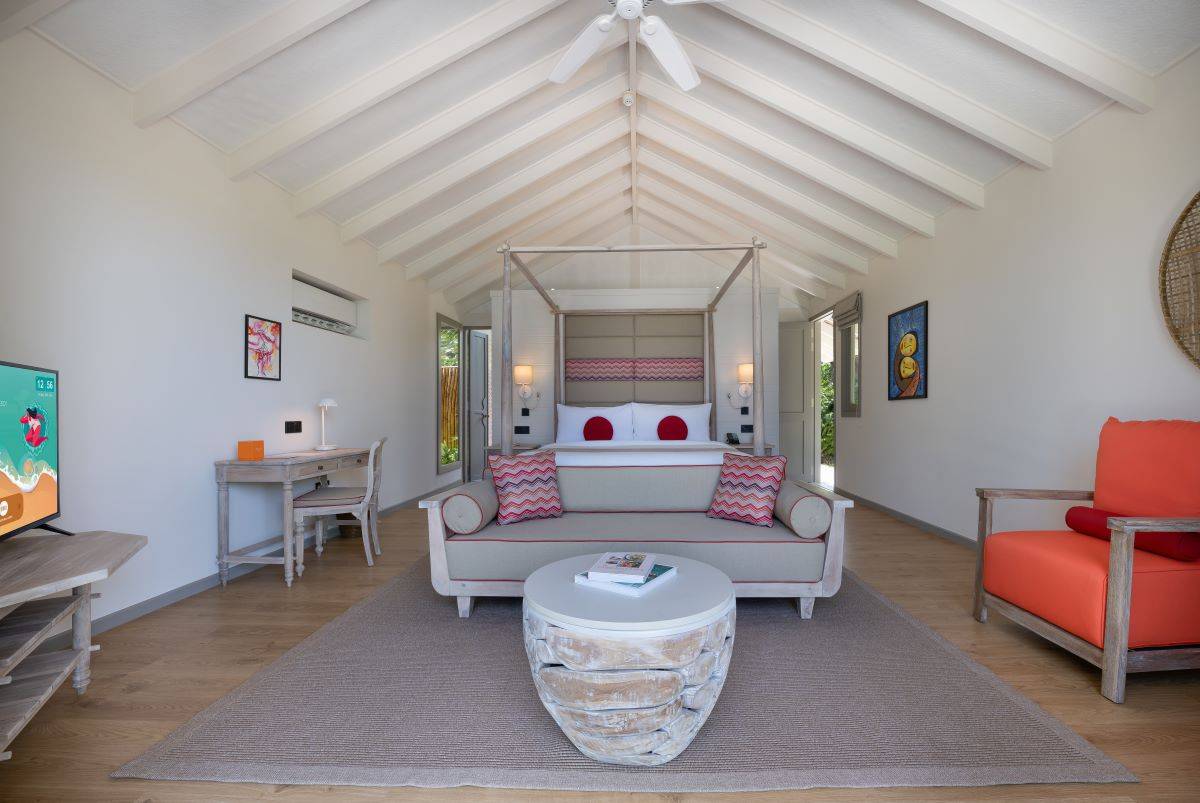 Cora Cora Maldives, Beach Pool Villa, Schlafzimmer mit King-Size Bett