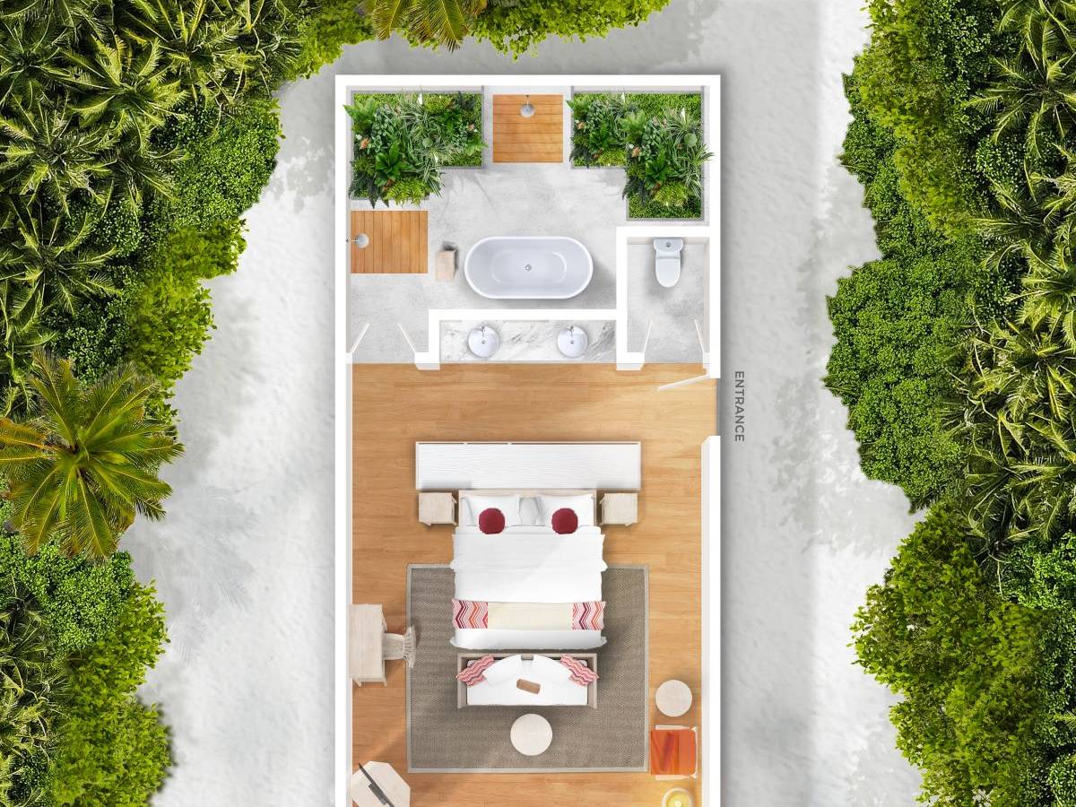 Cora Cora Maldives, Beach Pool Villa, Grundriss