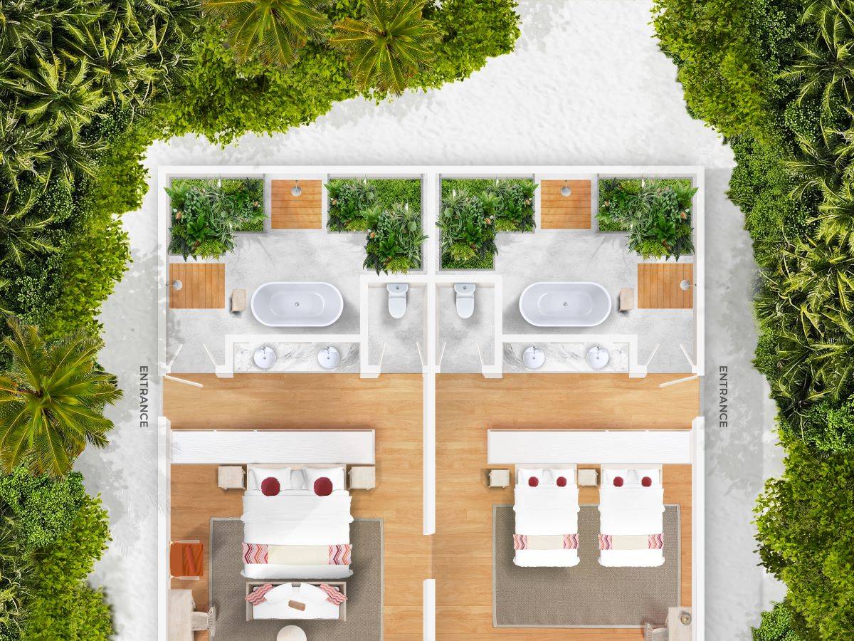 Cora Cora Maldives, Two Bedroom Familiy Beach Pool Villa, Grundriss